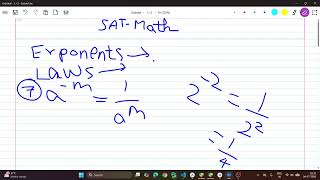 SAT Math Exponents And Fractional Roots (Lecture 5)