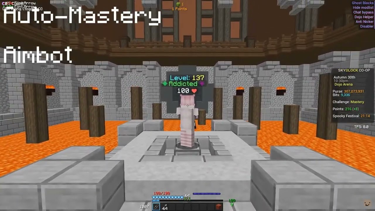 How to get black belt instantly in hypixel skyblock with dojo helper  UPDATED