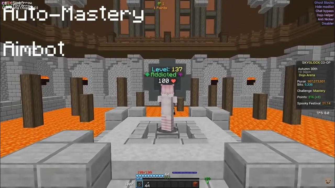 How to get black belt instantly in hypixel skyblock with dojo helper