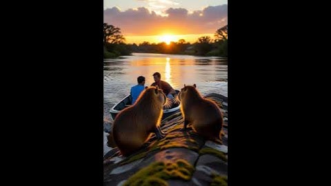 Capybara & bão lụt #dongvat #capybara #dongvatkythu109 #ai #wildlife