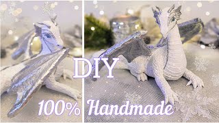 Magical dragon made from toilet paper, foil and glue/How to make a dragon/Craft idea/DIY
