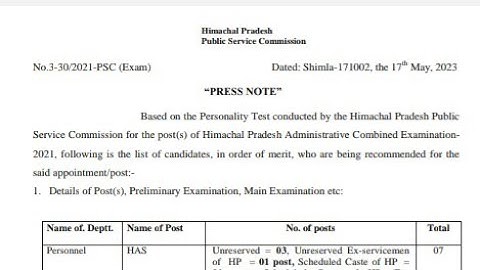 hppsc hpas result out | hppsc latest result notification | hppsc new update | hpas result |