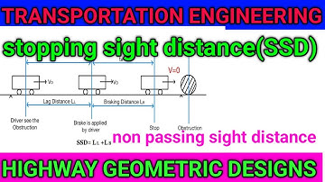 Stopping sight distance SSD||stopping sight distance on highway pavement||SSD||sight distance OSD