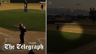 video: Watch: Stray bullet narrowly misses children playing baseball