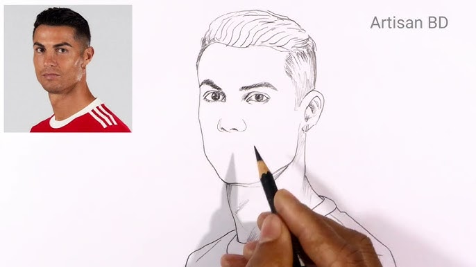 How To Draw Cristiano Ronaldo Step by Step - [16 Easy Phase