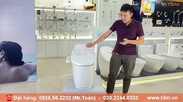 TDM.VN | Review bồn cầu điện tử INAX AC-1032+CW-KB22AVN/BW1 bàn cầu 1 khối thông minh cao cấp