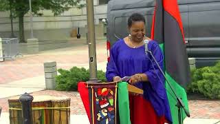 Camden NJ, Salutes Juneteenth by rasing the RBG Flag at city hall building.