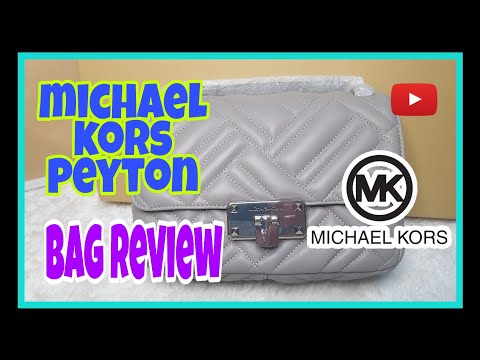 MICHAEL KORS PEYTON | MEDIUM SHOULDER BAG FLAP LEATHER | PEARL GREY | CROSSBODY BAG | Mk outlet sale