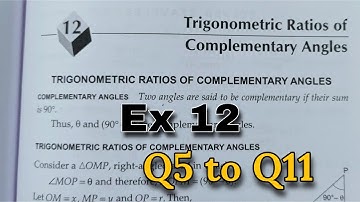 Class 10 Ex 12 Q5 to Q11 Trigonometric Ratios Of Complementary Angles | RS Aggarwal | CBSE | Rajmith