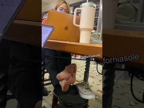 Asian Girl S Candid Style Feet Studying In The Library