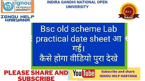 Bsc Practical date sheet