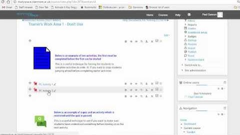 Moodle   Restrict Access   activities
