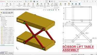 Scissor Lift Table Assembly in SolidWorks