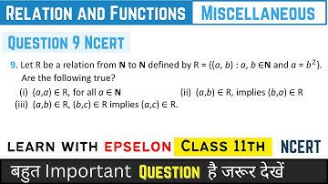 Class 11th Maths |  Miscellaneous Exercise Question 9 | Chapter 2 Relation and Function | NCERT 2024