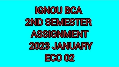 Eco 02 ignou 2nd semester bca january solved 2023