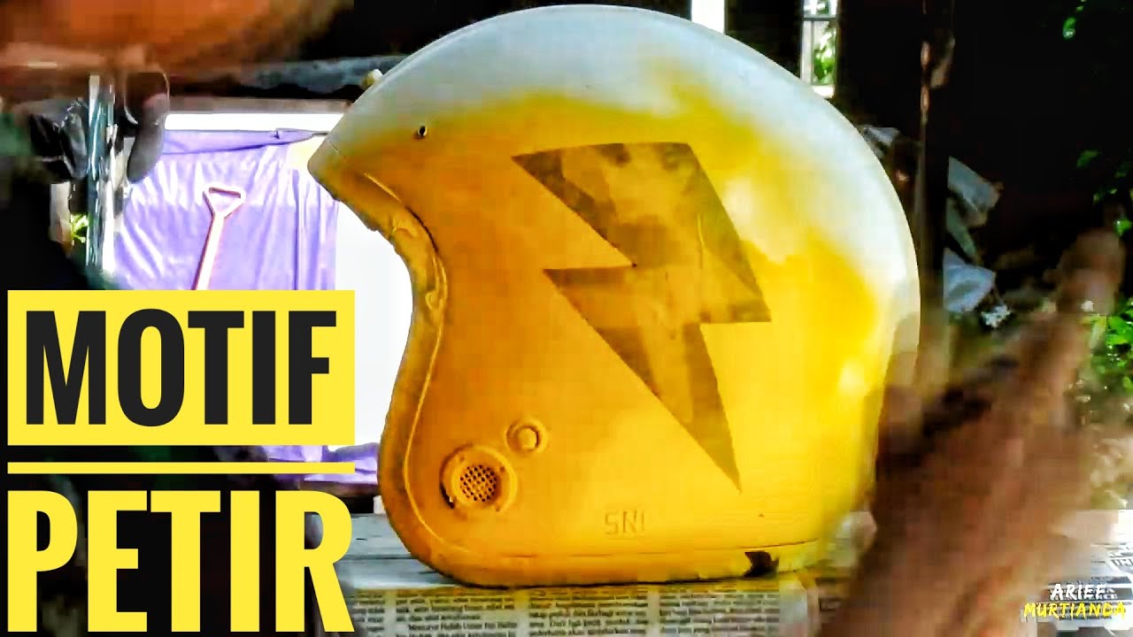 CAT HELM PAKAI SAMURAI PAINT - MOTIF PETIR ⚡⚡⚡