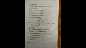 Bsc botany core 1 1st semester 2021 berhampur University questions paper