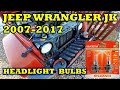 How to replace headlight bulbs in a Jeep Wrangler JK years 2007-2017.