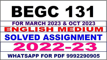 begc 131 solved assignment 2022-23 in english | begc 131 solved assignment 2022-23 | begc 131 2023