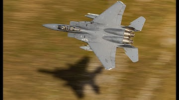 Rocketeers F15E awesome passes around hills near Snowdonia Mid Wales