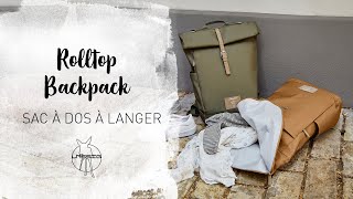 Vidéo: Sac à dos à langer Rolltop - olive