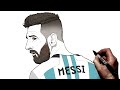 How to draw lionel messi  step by step  football  soccer