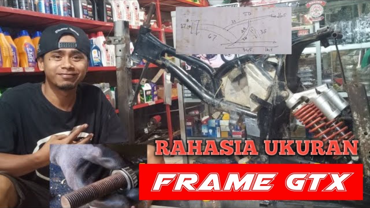KUPAS TUNTAS UKURAN rangka bebek modif/STD & pembuatan mallan frame GTX#modifikasimotor