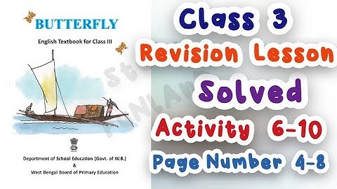Class-3 || English-Butterfly 🦋 Revision Lesson || Page- 4-8 || Activity- 6,7,8,9,10 || Easy Solve
