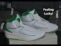 Nike air jordan 2 retro whitelucky greensail  unbox and review