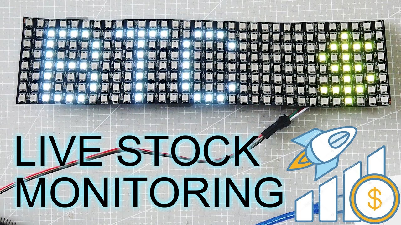 How to Make Bitcoin, GME, AMC, TSL Stock Price Monitoring Realtime,  Scrolling LED using ESP8266, IoT