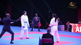 الفوز بالميدالية البرونزية للبطلة العالمية جيانا فاروق في دوره الألعاب الأفريقية  في  الكاراتية