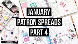 Plan With Me // January Patron Spreads Part 4 // Norinne, Asa and Rikkia  // Classic Happy Planner