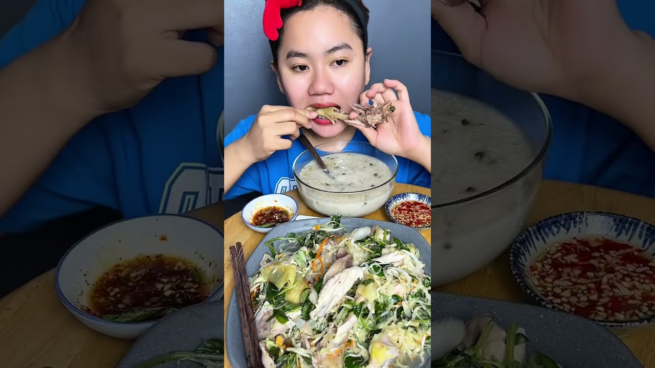 Ăn cháo gỏi gà buổi chiều tối còn ngon dữ nữa #chaoga #goiga #mukbang #sangansang #food