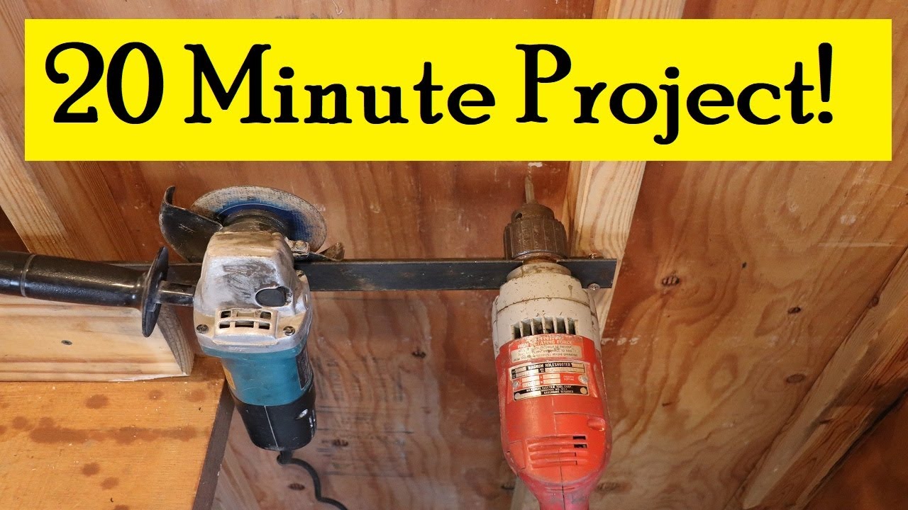 DIY Drill and Grinder Rack Tool Storage YouTube