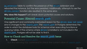 Why Does dblink Stop Working in Postgres? Troubleshooting Tips