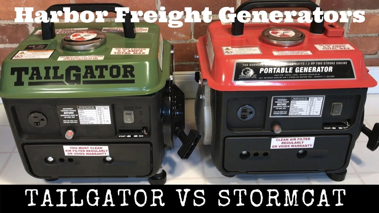 Tailgator generator vs StormCat generator from Harbor Freight - YouTube