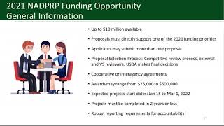 2021 NADPRP Funding Opportunity- Information for Applicants