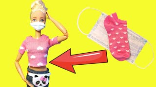 Use SOCKS to Make BARBIE CLOTHES and DIY Barbie Doll Shoes | How to Make Doll Clothes