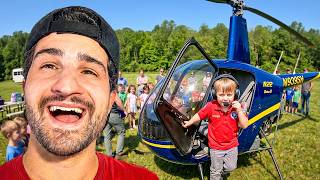 I Flew my Cousin to His School Field Trip in a Helicopter!