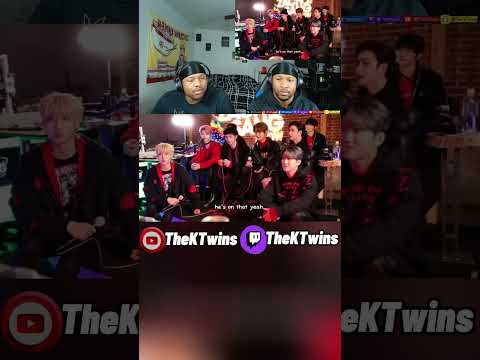 تجميع مقابلات مذهلة مع STRAYKIDS رد فعل التوأم كريس مدرب على العلاقات العامة هاهاها