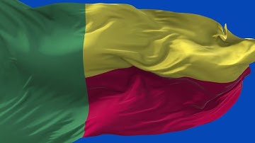 🚩Benin Flag Waving | GREEN SCREEN & CHROMA MATTE🚩