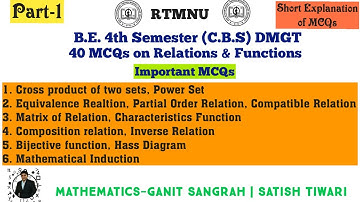 MCQs on Relations and Functions | Discrete mathematics & Graph theory (DMGT) | Lecture-1