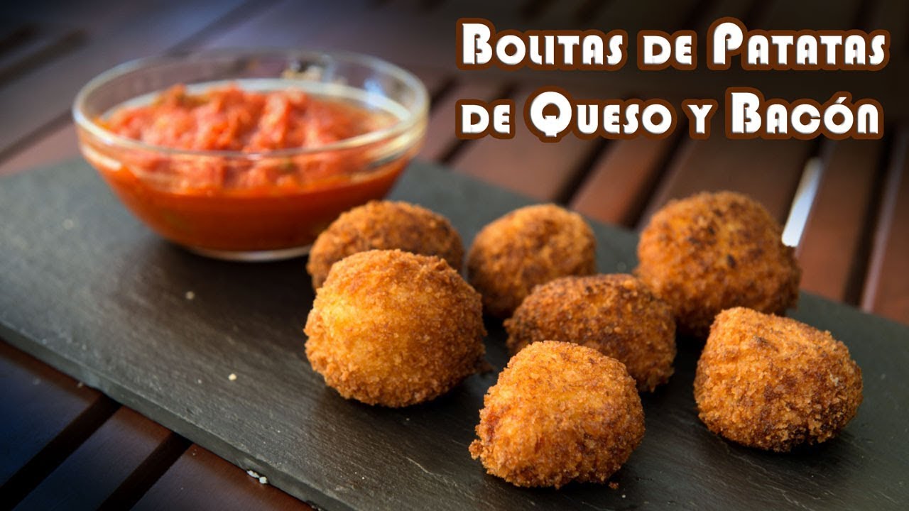 Bolitas de Papas o Patatas de Queso y Bacon o Panceta