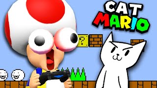 FIRST time in CAT MARIO! | Toad Plays Cat Mario with SKILL