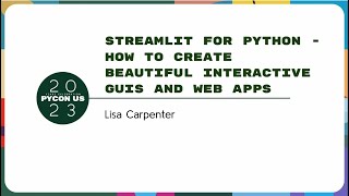 Tutorials - Lisa Carpenter: How to create beautiful interactive GUIs and web apps