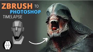 ZBrush to Photoshop Timelapse - Monster Bust Concept