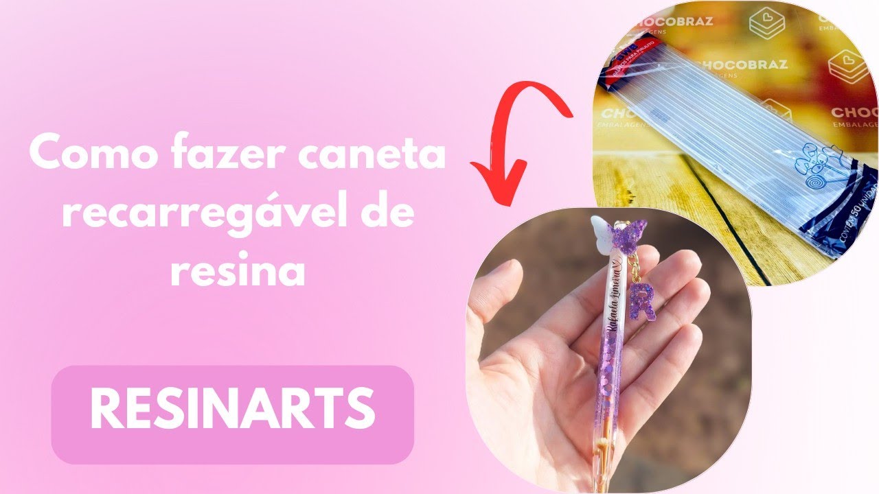 Como fazer caneta recarregável de resina epóxi🖋️✨