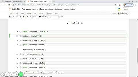 Regressão linear simples com a biblioteca Stats Models do Python
