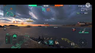 Крейсер Будённый на карте песочный часы в World of Warships Blitz