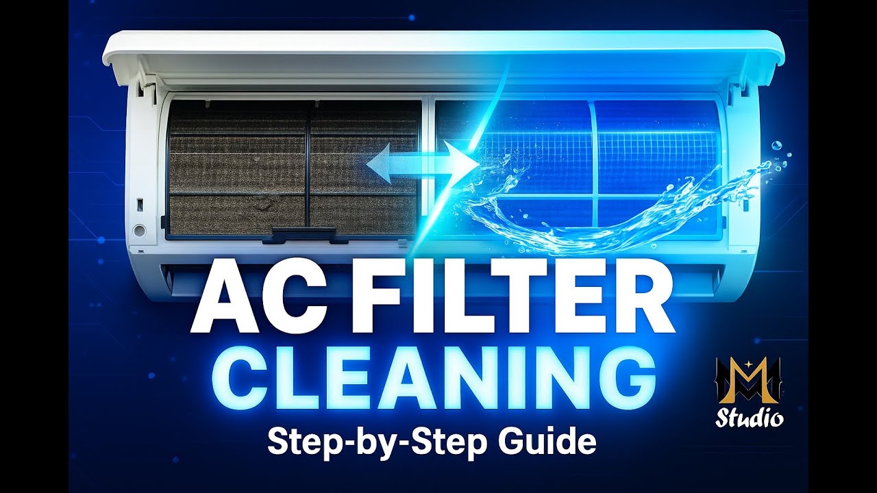 How to Clean AC Filter | Split AC Filter Cleaning Step-by-Step | MM ...